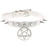 Rivet Pentagram Pendant Leather Choker