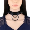 Black Spiked Drum Nails Double Ring Collar