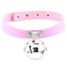 Leather Silver Bell Pendant Collar