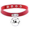 Leather Silver Bell Pendant Collar