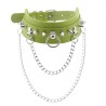 PU Leather Silver Nail Collar With Chain