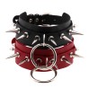 Double Layer PU Leather Silver Nail Collar