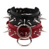 Double Layer PU Leather Silver Nail Collar