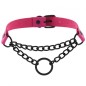 Black O Ring Chain Neck Necklace