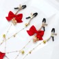 Rose Bow Nipple Labia Chain Clamp