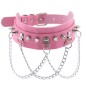 Spikes Collar With Silver Chain
