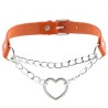 Metal Heart Collar With Chain