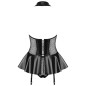 Haltered Front Hollowed-out Faux Leather Teddy
