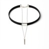 Golden Chain Tassel Suede Choker