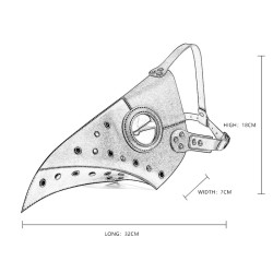 Steampunk Plague Doctor Cutout Beak Mask