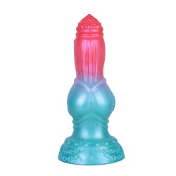 Alien Beast Cyan Rainbow 7.9" Dildo - K