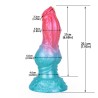 Alien Beast Cyan Rainbow 7.9" Dildo - K