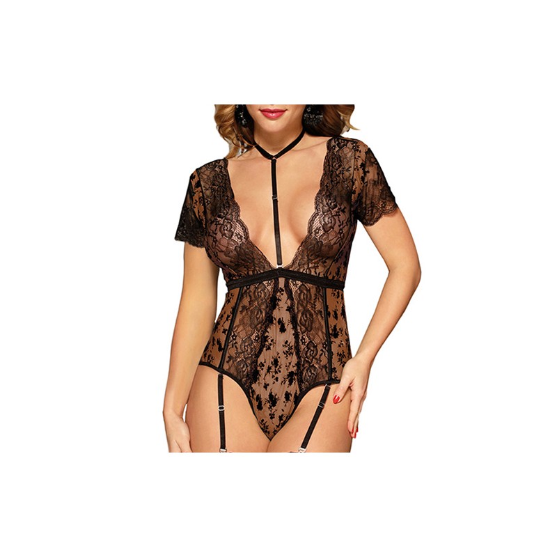 Hot Deep V-neck Lace One-piece Suit