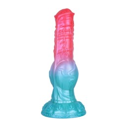 Alien Beast Cyan Rainbow 8.5" Dildo - F