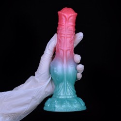 Alien Beast Cyan Rainbow 8.5" Dildo - F