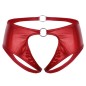 Special Designed Crotchless Patent Lesther Panty For Women