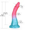 Alien Beast Cyan Rainbow 9.8" Dildo - E