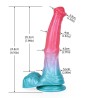 Alien Beast Cyan Rainbow 9.7" Dildo - C
