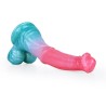 Alien Beast Cyan Rainbow 9.7" Dildo - C
