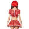 Ladies Cute Wave Point Hat&amp;tops&amp;skirt Set