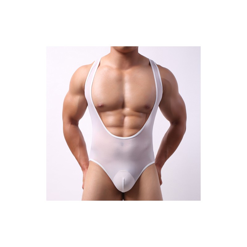 Men Topless Mesh One-piece Suit Nightwear