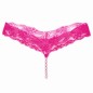 Ladies Simple Pearl Lace T-back
