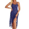 Hot Selling Rose Lace Slashed Long Dress Nightdress
