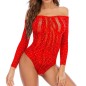 Bright Shining Rhinestone Long-sleeved One-piece Suit