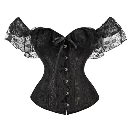 Elegant Black Lace Strap Bustiers Body Shaper