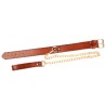 Real Leather Collar With Golden Lead