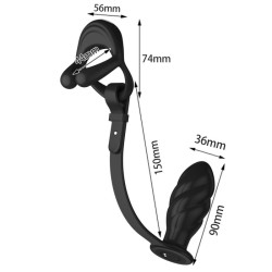 Silicone Vibrating Cock Ring with Thread Anal Vibrator