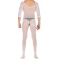 Pure White Crotchless Low Cut Jampsuit Teddy For Men