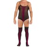 Men Strappy Jacquard Teddy Stockings