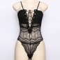 High Quality Strappy Deep V-neck Bandaged One-piece Suit