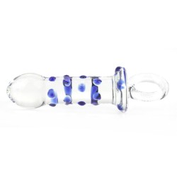 Blue Bead Glass Butt Plug