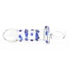 Blue Bead Glass Butt Plug
