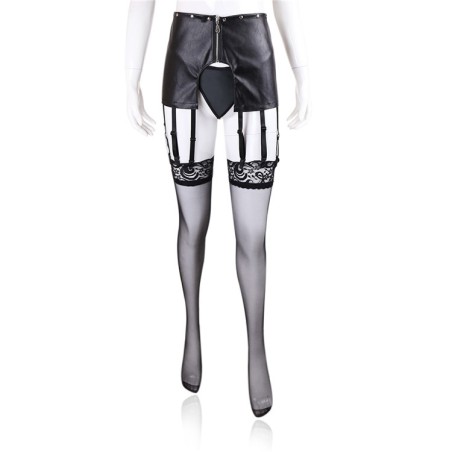 Leather Pants With  Garters