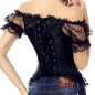 Royal Mesh Decorated Off Shoulder Corset Bustiers Royal Mesh Decorated Off Shoulder Corset Bustiers