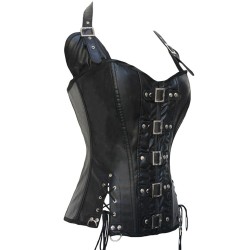 Hot Punk Style Halter Leather Slimming Shaper Bustiers